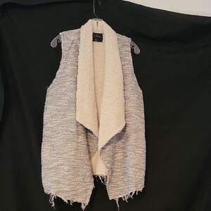 Women's Gray and Cream Sweater Vest